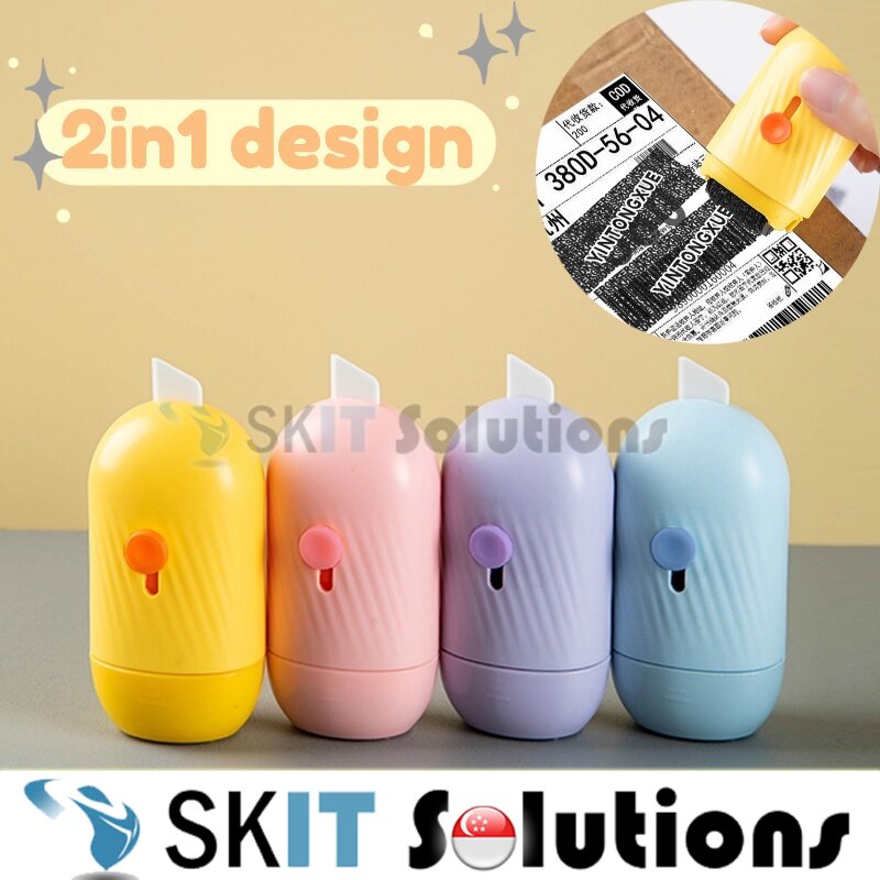 2in1 Identity Protection Roller Stamp with Ceramic Blade Box Opener Security Roller Confidential ID Privacy Protection