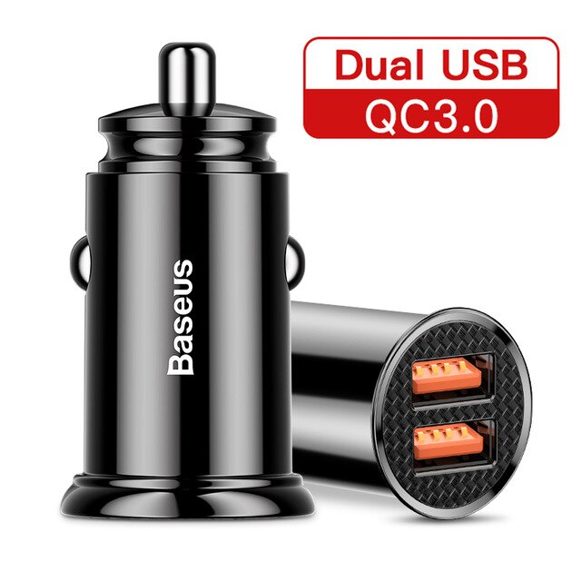 Baseus 30W Quick Charge Type C PD3.0 + QC4.0 USB Car Charger Supercharge SCP QC3.0 QC Fast PD USB C Car Charging Charger