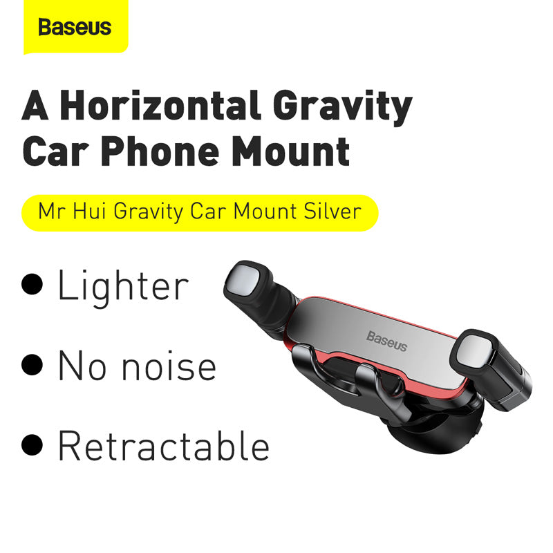 Baseus Lateral Gravity Car Mount Holder Air Vent Aircon Cell Mobile Phone Metal Stand