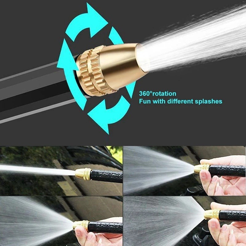 High Pressure Water Spray Gun Nozzle Adjustable 360 Rotating Jet Sprayer for Car Wash Garden Cleaning