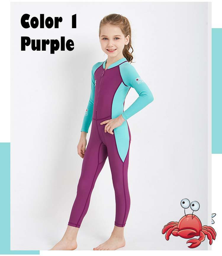 KIDS Swimsuit LS-18821 Long Sleeve Swimming Costume Wear Suit Swim Clothes for boy and girl