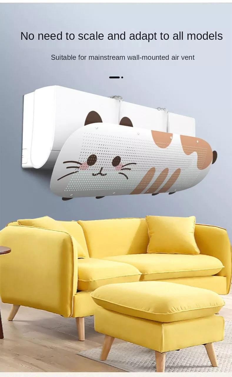 Adjustable Aircon Deflector Wind Spread Air Conditioner Windshield Deflactor Cover Wall-Mounted Guide