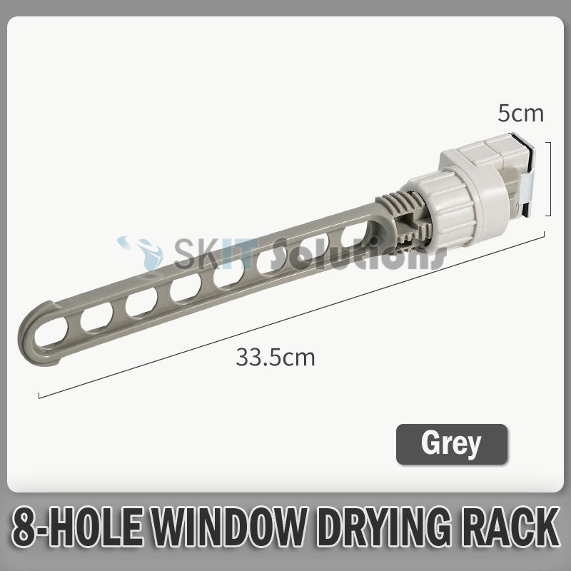 8-Holes Drying Rack Clip on Window Frame Balcony Door Cabinet Clothes Laundry Hanger Hanging Rod Stand Shelf