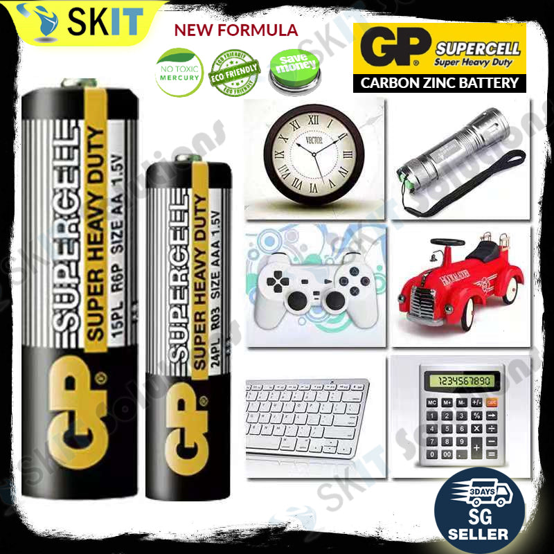 20/40/80pcs GP Supercell AA AAA Battery 1.5V Carbon Zinc Batteries for Toy Clock Remote Control Mouse