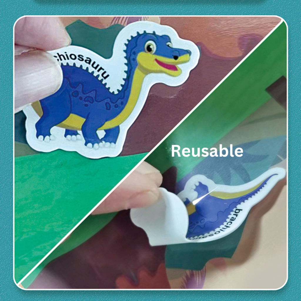 Children's Portable Jelly Sticker Book Reusable Stickers Early Education Educational Painting Cartoon Toys Kids Toddlers
