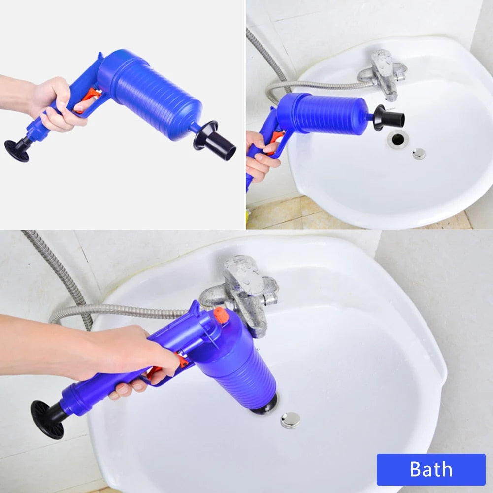 Toilet Air Pump Pressure Plunger Kits Bathroom Drain Clog Remover Blaster Air Powered Gun Dredge Sink Pipe Declogger