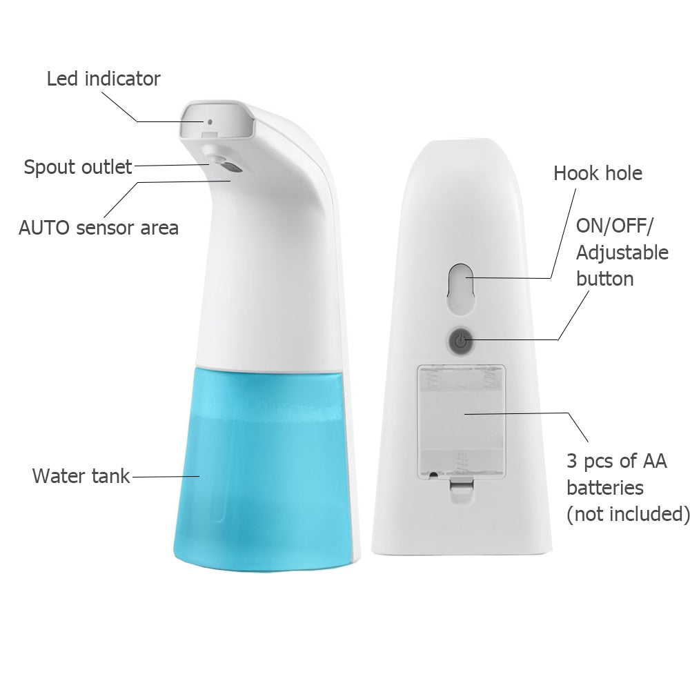 330ml Automatic Touchless Smart Auto Foam Soap Dispenser Holder Handfree Infrared Motion Sensor Battery/USB Rechargeable
