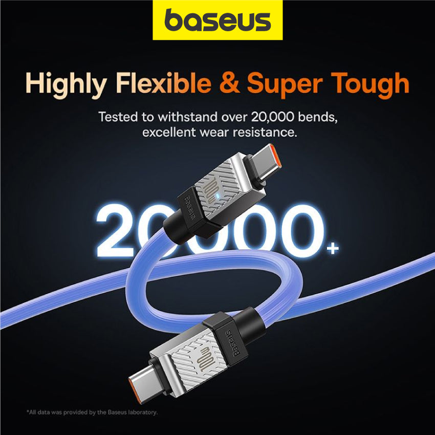 1m/2m Baseus CoolPlay Series Fast Charging Data Sync Cable Type-C to Type-C 100W C to C PD 3.0 QC