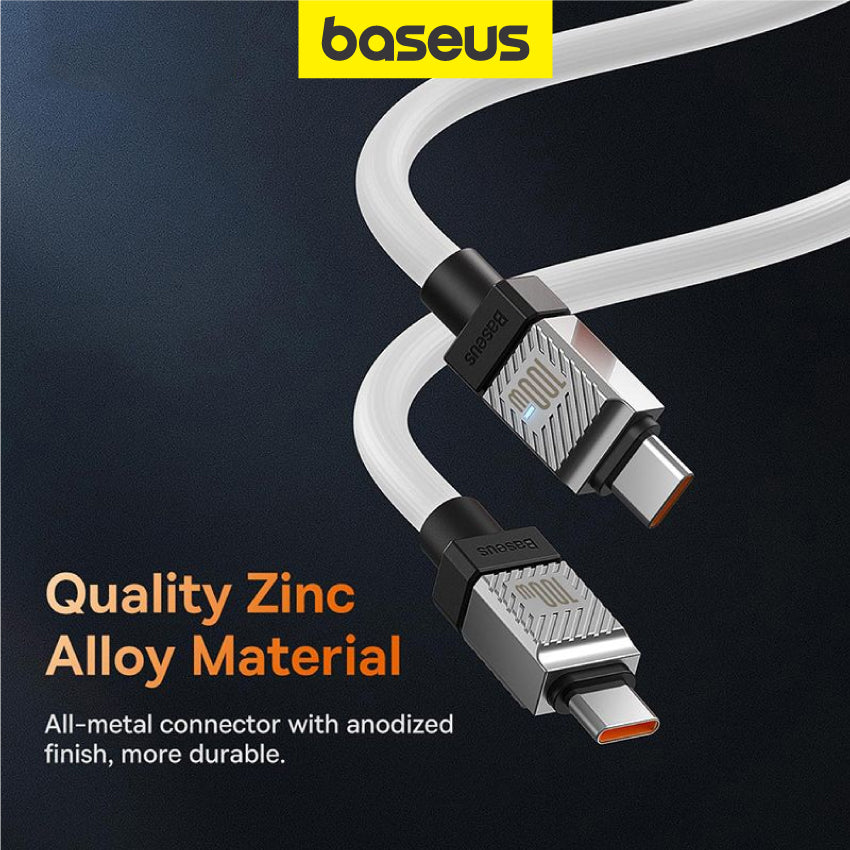 1m/2m Baseus CoolPlay Series Fast Charging Data Sync Cable Type-C to Type-C 100W C to C PD 3.0 QC