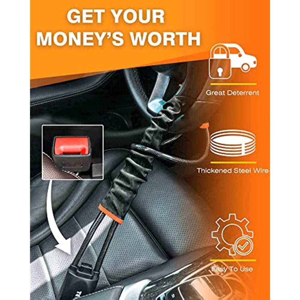 Car Steering Wheel Lock Anti Theft Device Seat Belt Buckle Lock Heavy Duty Security Lock Accessories