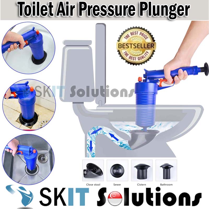 Toilet Drain Clog Remover Tool Air Pressure Plunger Pipeline WC Dredge  Remover