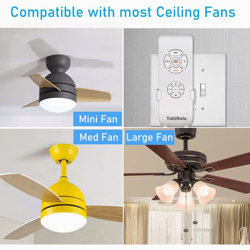 Smart Universal Ceiling Fan Lamp Remote Control Kit with Receiver 3 Speed Timing Wireless Controller