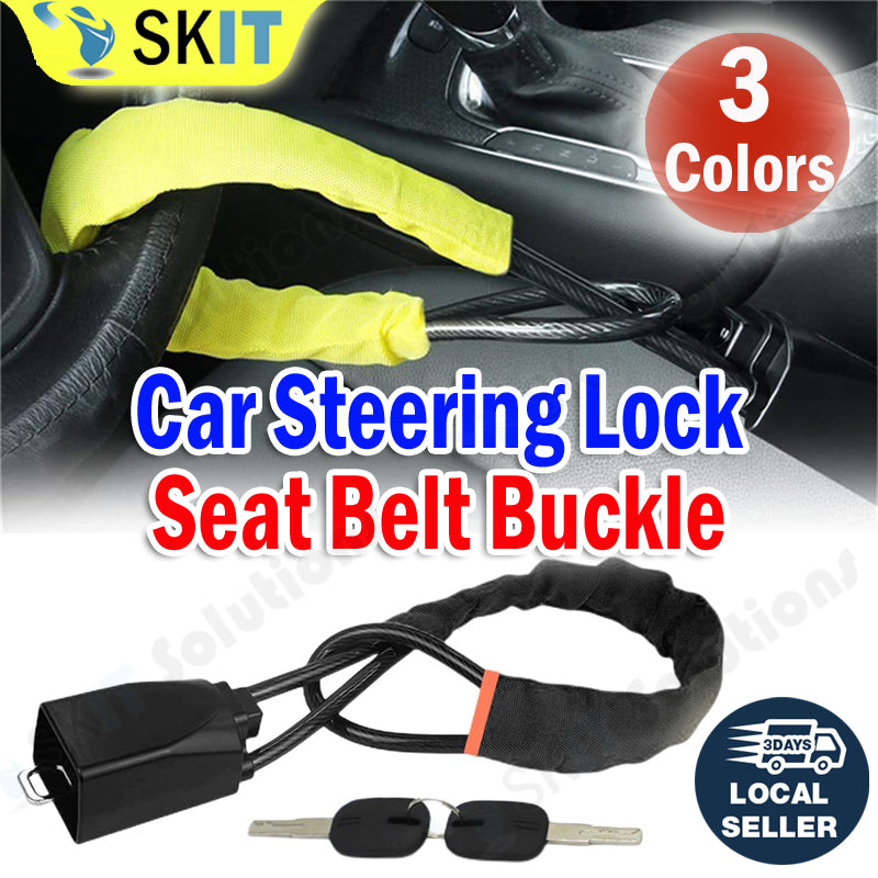 Car Steering Wheel Lock Anti Theft Device Seat Belt Buckle Lock Heavy Duty Security Lock Accessories