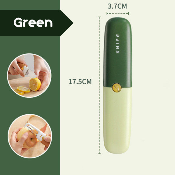 2-In-1 Peeler Knife Fruit Cutter Vegetable Slicer Stainless Steel Blade Scraper Kitchen Travel Tool