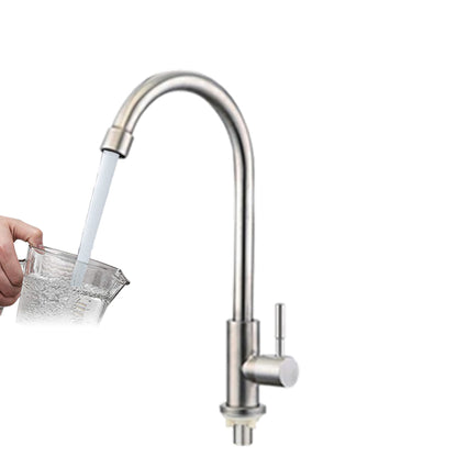 Kitchen 304 Stainless Steel Faucet Basin Tap Premium Quality Bathroom Single Lever Cold Water 360 Degree Rotatable