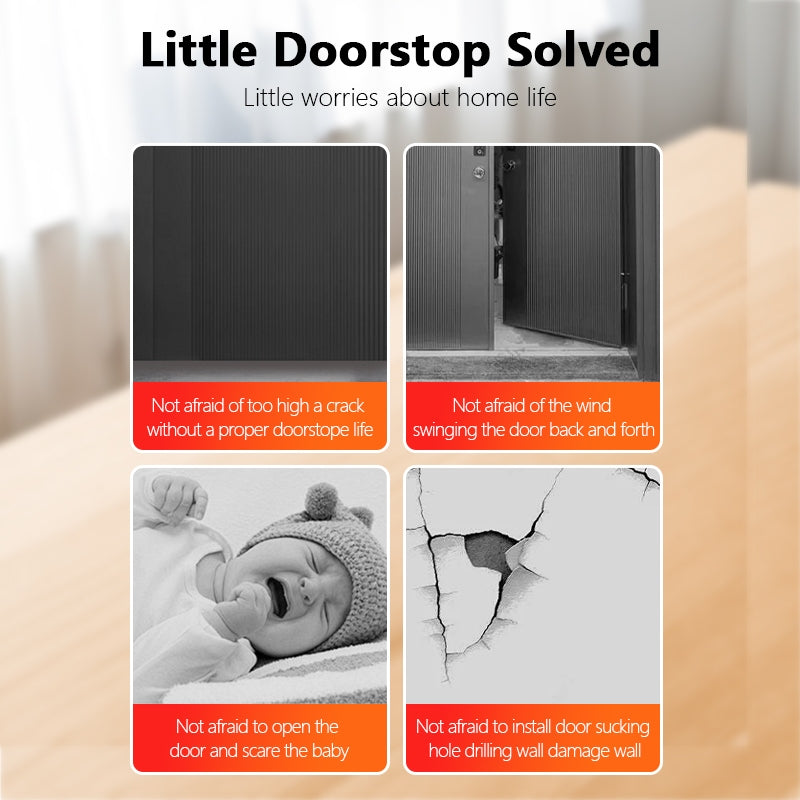 Aluminum Alloy Door Stopper Hand Foot Step Blocker Windproof Anti-Pinch No Drill Silent Non-Slip