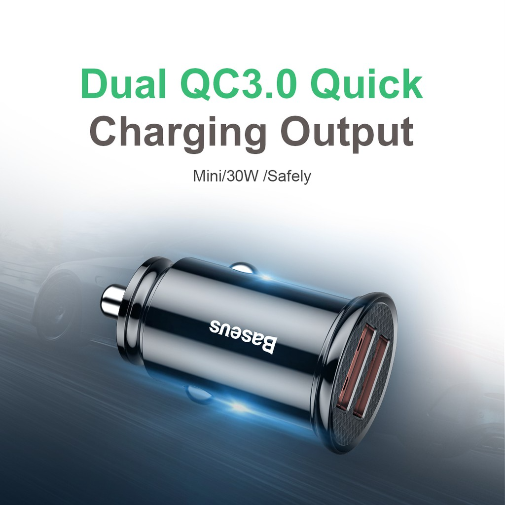 Baseus 30W Quick Charge Type C PD3.0 + QC4.0 USB Car Charger Supercharge SCP QC3.0 QC Fast PD USB C Car Charging Charger