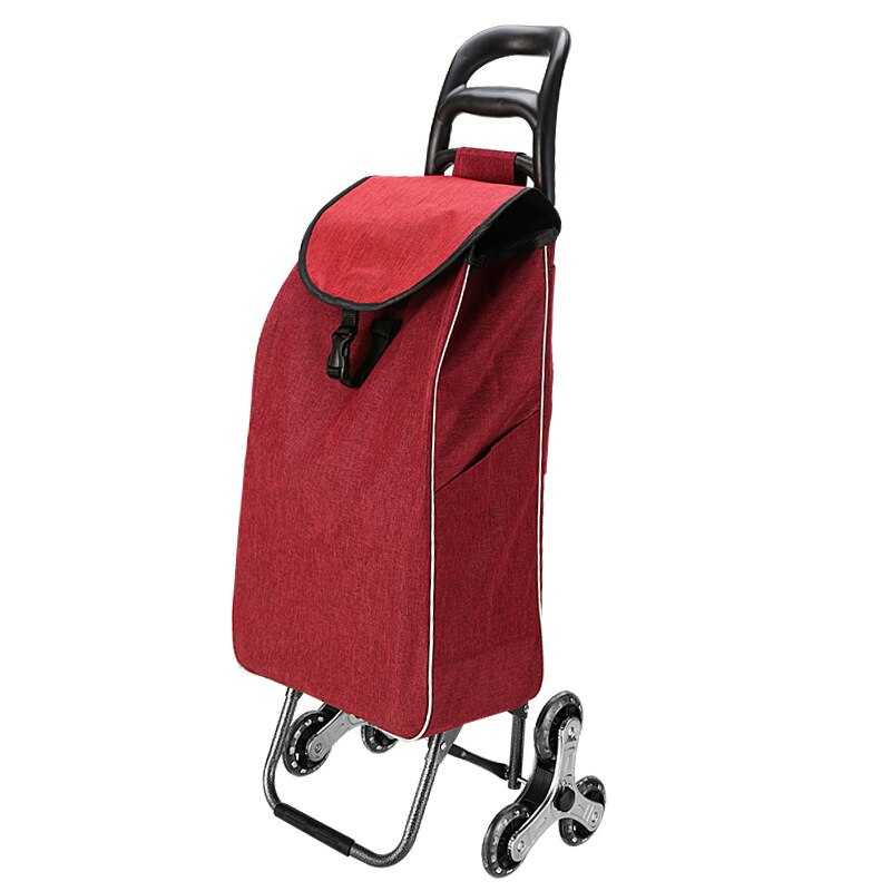 UPGRADED Oxford Cloth Trolley Cart Foldable Shopping Trolley Bag with Wheels Detachable Casing Push Cart Carrier Market