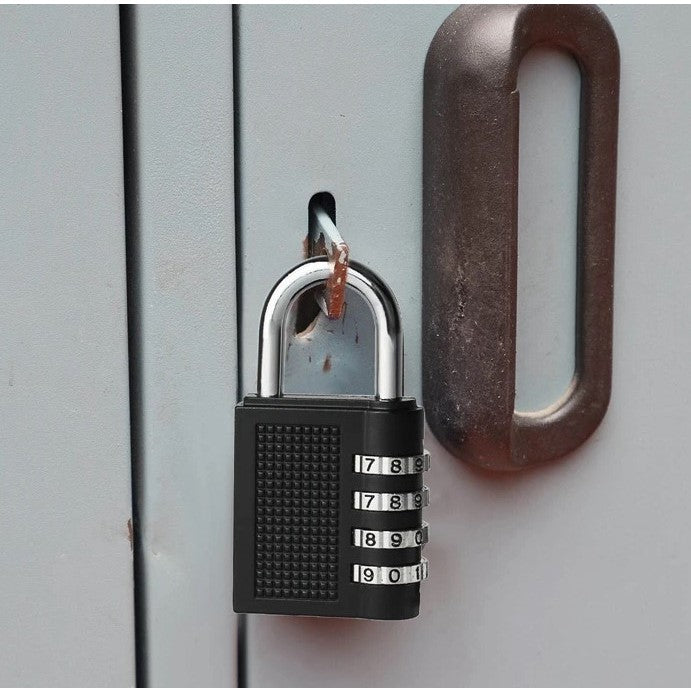 4-Digit Combination Padlock Number Code Lock Resettable Security Lock Gym Locker Luggage Gate Door