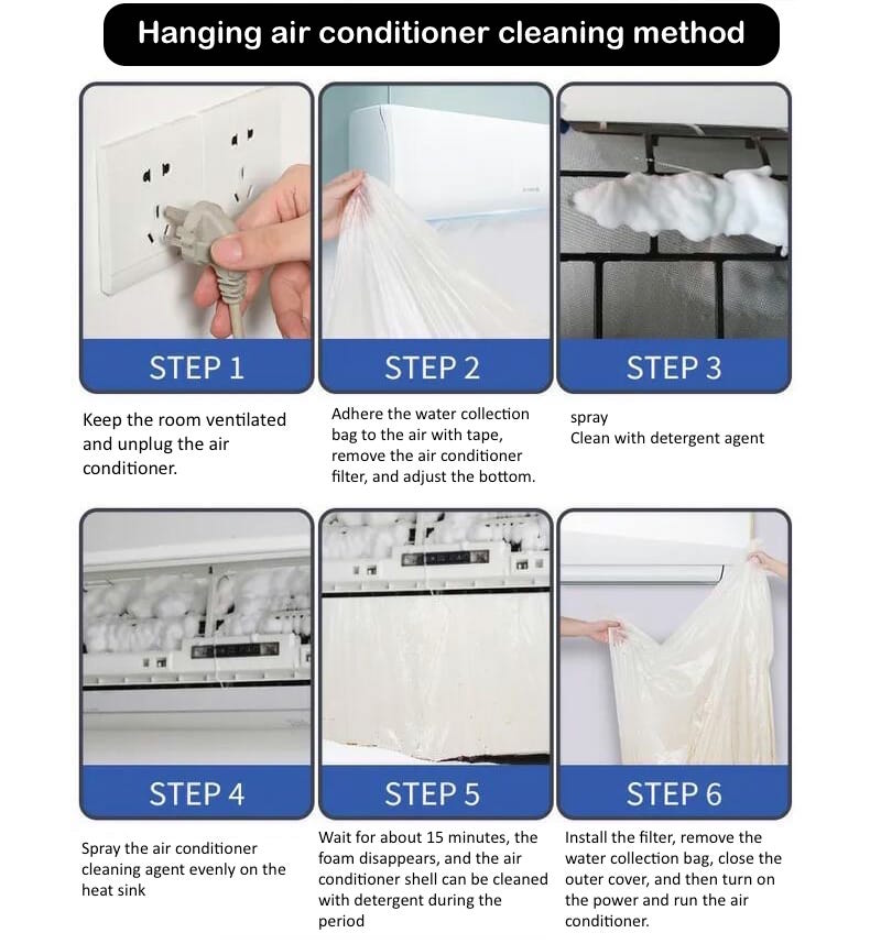 Duer Air Freshener Daily Household Air Conditioner Cleaner Odor-Free Air Disinfection Antibacterial Foam Washing