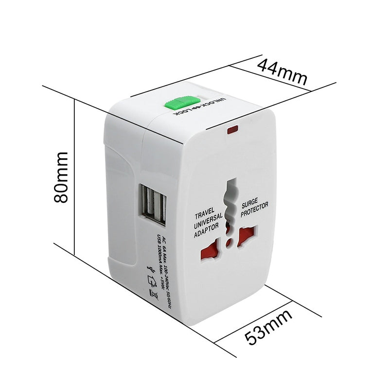 Universal / International / Worldwide Travel Adaptor All-In-One with USB / Type-C Charging Ports