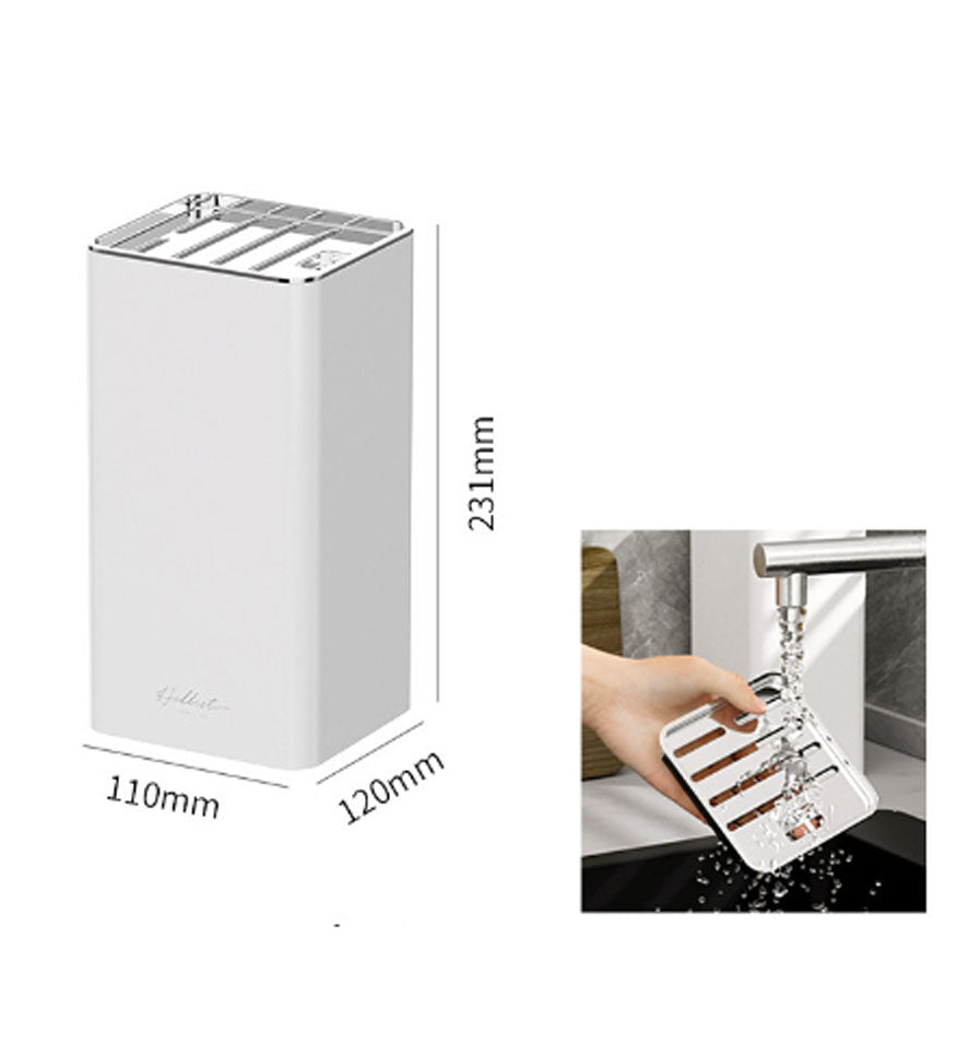 Minimalist Kitchen Knife Holder Storage Countertop Organizer Universal Rest Block Rack with Scissor Holder Space Saving