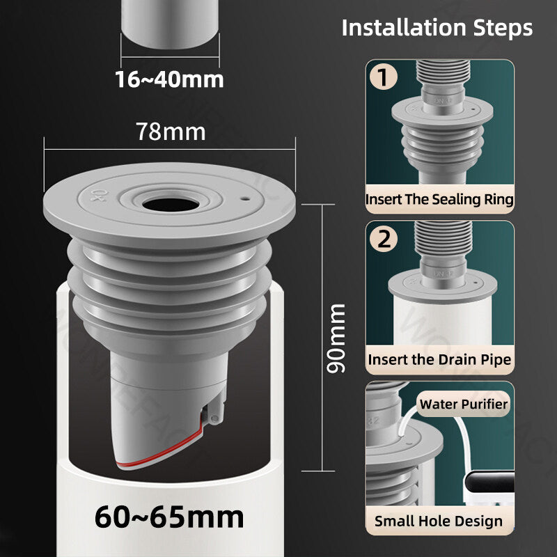 Upgraded Silicone Drain Pipe Sealing Plug Sewer Deodorant Seal Cover Kitchen Washing Machine Drainage Basin