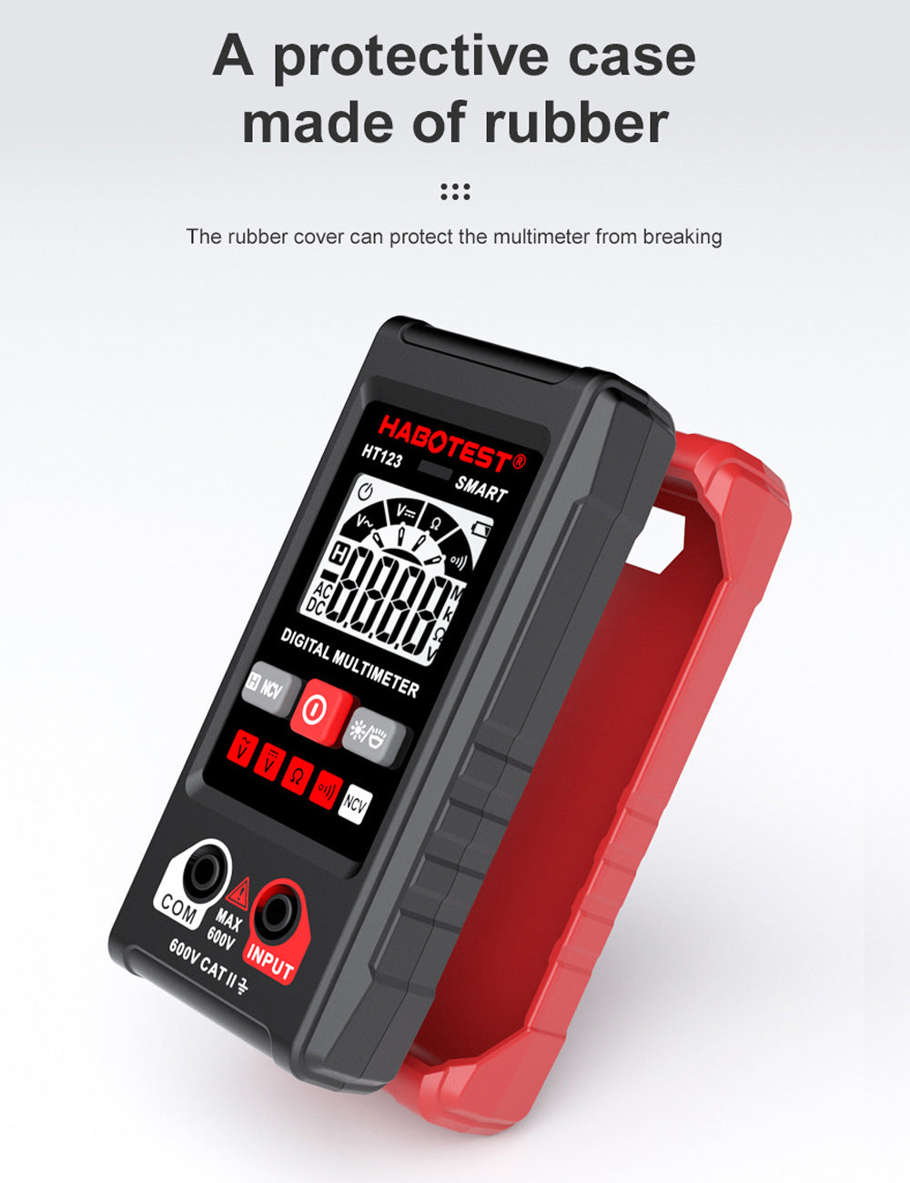 HABOTEST HT123 Smart Digital Multimeter AC/DC Voltage Resistance Continuity Measurement Tester NCV Multimeter Voltmeter