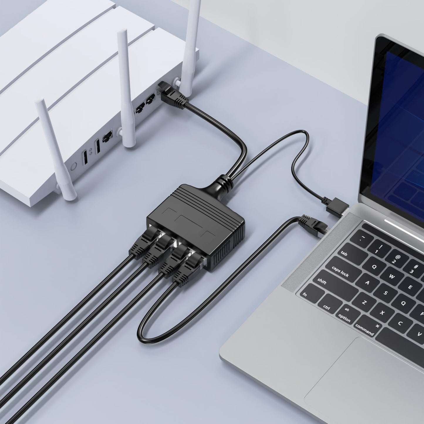 1 To 2/3/4 Port 1000 Mbps RJ45 Ethernet Splitter Adapter Gigabit LAN Network Expansion Multiple Devices Sharing Internet Same time