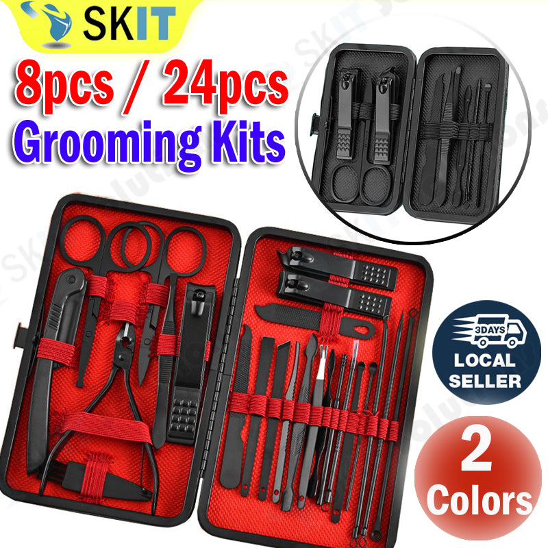 8/24pcs Nail Clippers Set Pedicure Manicure Grooming Cutter Beauty Hand Foot Finger Care Tools Kit
