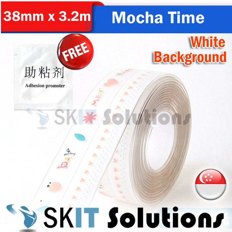 PVC Waterproof Self-Adhesive Sealing Wonder Tape Strip for Bathroom Bathtub Toilet Washing Basin Wall Kitchen Sink Stove Edge Countertop Floor Caulk
