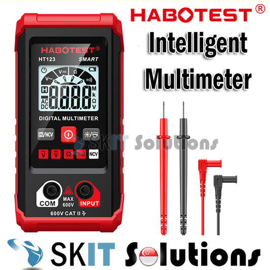 HABOTEST HT123 Smart Digital Multimeter AC/DC Voltage Resistance Continuity Measurement Tester NCV Multimeter Voltmeter