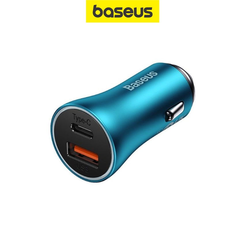 Baseus Golden Contactor Max Dual Fast Charger Car Charger U+C 60W High Power USB + Type C