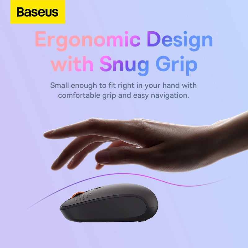 Baseus F01A Wireless Silent Mouse 2.4GHz Ergonomic Bluetooth Mute Mouse for Laptop Tablet PC MacBook