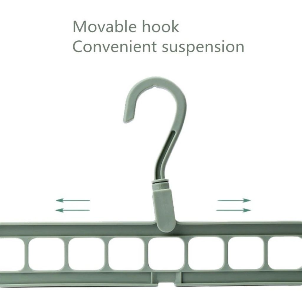 9-Hole Magic Clothes Hanger Foldable Space Saving Wardrobe Closet Organizer Anti-Slip - 5 Colors