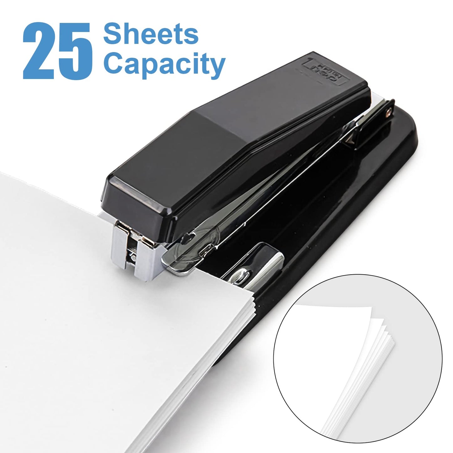 360° Smart Stapler with Staple Refill Swivel Rotating Swing-Arm Seam Binding Home Office Stationery