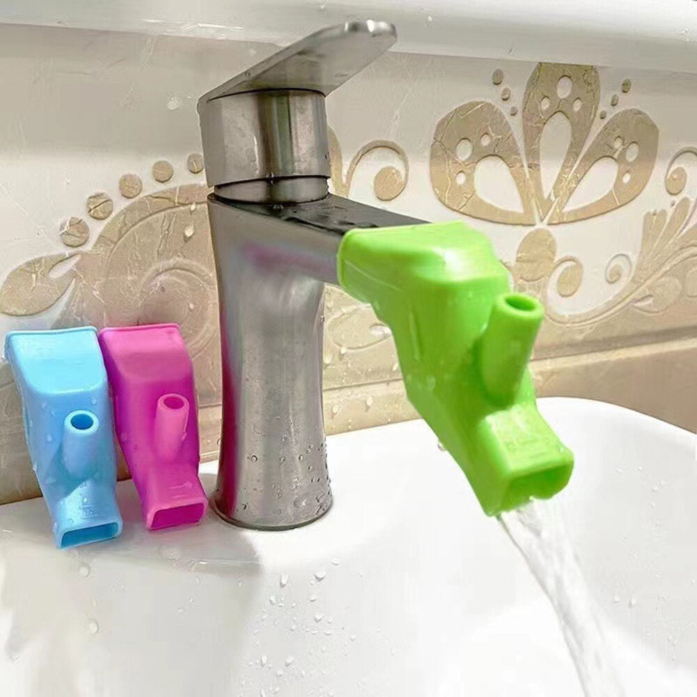 1pc Bathroom Sink Nozzle Silicone Faucet Extender Rubber Elastic Kitchen Water Tap Extension Children Washing Device