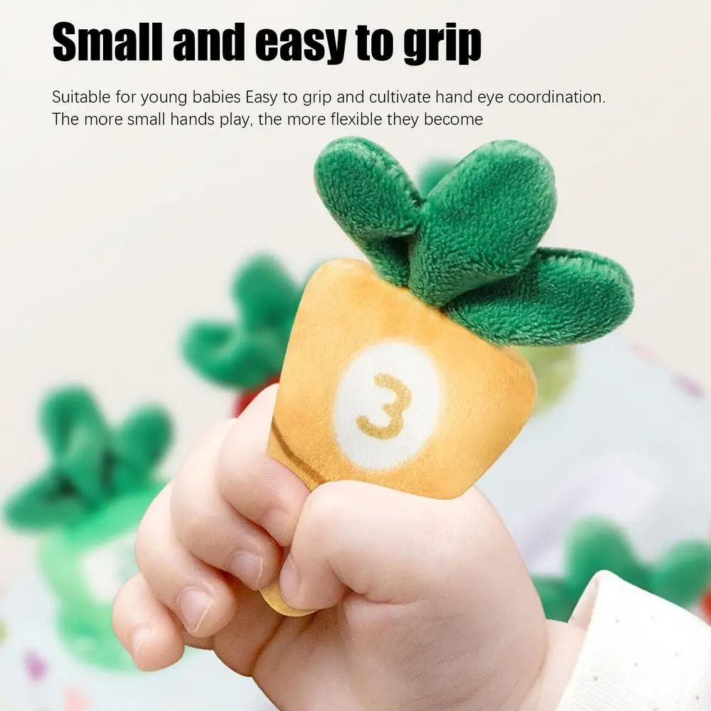 Bear Bus / Amusement Park Baby Plush Cotton Montessori Pulling Toys Educational Radish Carrot Pull Tissue Number Color Cognition Developing Game