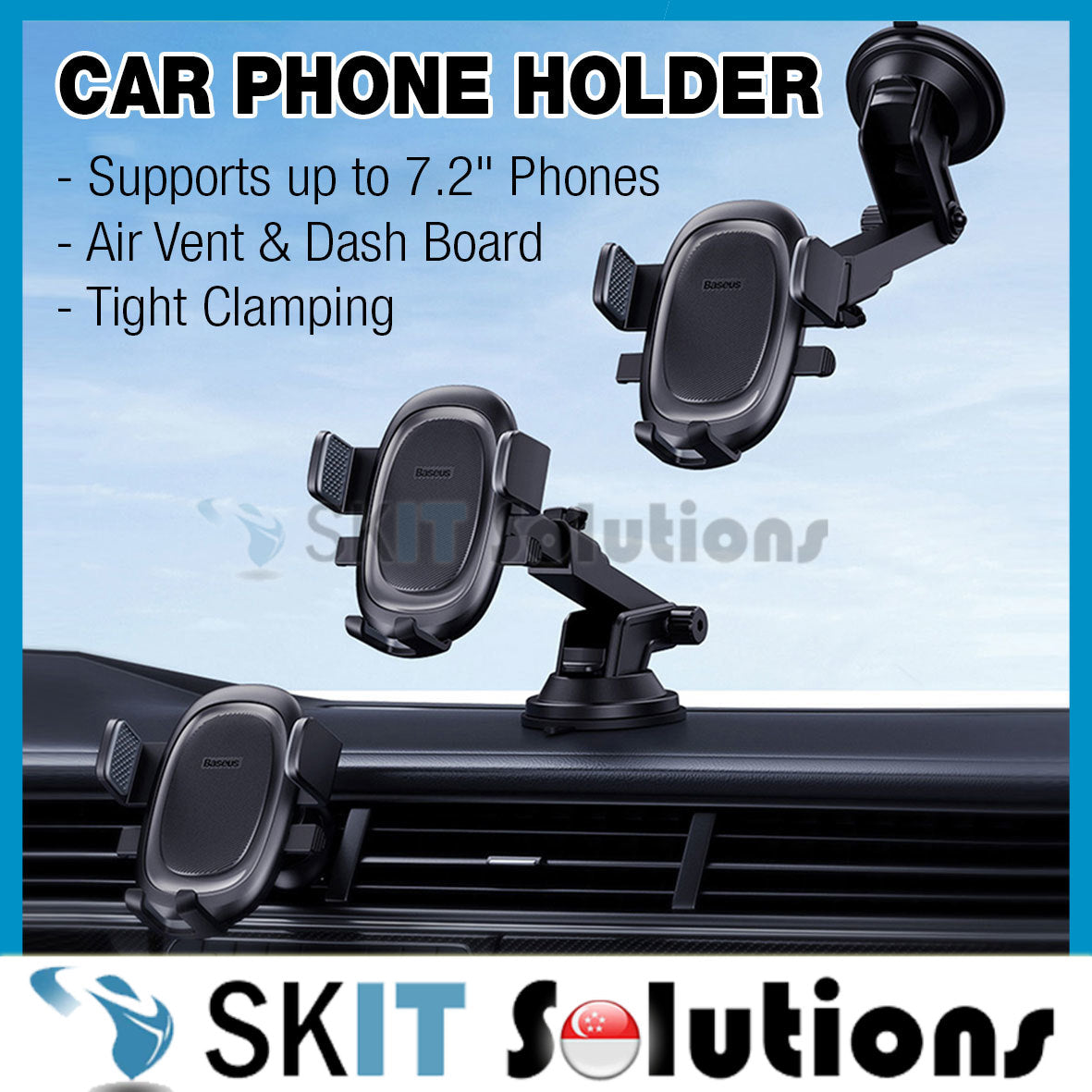 Baseus UltraControl Pro Series Auto Clamping-Type Car Holder Set iPhone 15 Pro Max Huawei Redmi Oppo Samsung Xiaomi Cluster