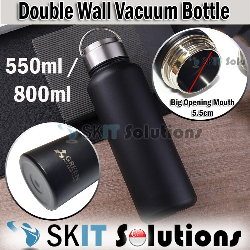 550ml/800ml Black Stainless Steel Double Wall Vacuum Insulated