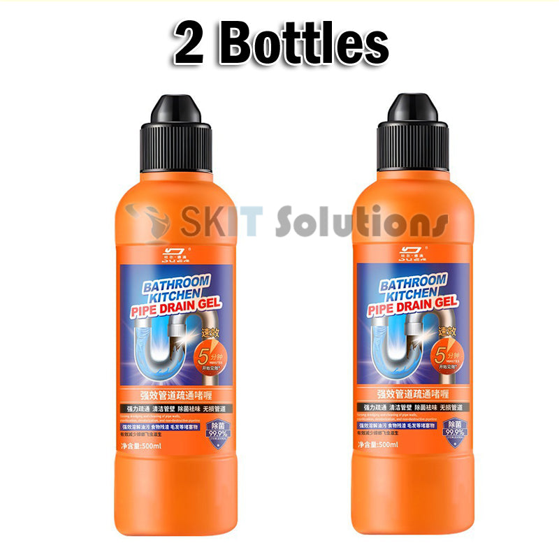 500ml Duer Pipe Dredge Gel Powerful Clog Remover for Toilet Kitchen Sewer Drain Cleaner Deodorizer