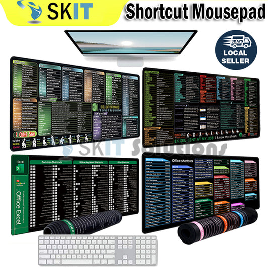 Gaming Mouse Pad XXL Keyboard Shortcuts Desk Mat 800x300mm 900x400mm Large Extended Office Mousepad