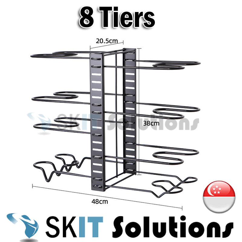 Adjustable Pots and Pans Organizer Rack Cabinet Pan Lid Holder Cupboard Pantry Storage Rack Kitchen Corner Shelf Shelve