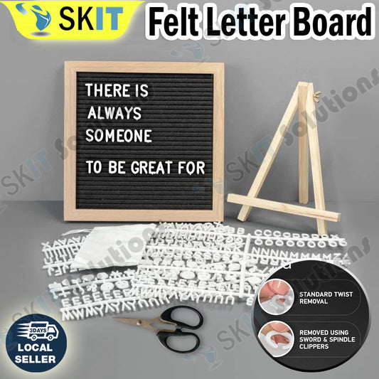 Felt Letter Board Kit Wooden Frame Alphabet Message Sign Table Display Birthday Party Gift Stand