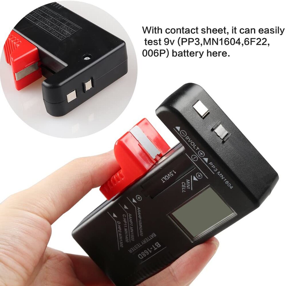 BT168D Smart LCD Digital Battery Tester Measure Volt Capacity Voltage Indicator Checker Monitor 9V 1.5V AA AAA Cell C D