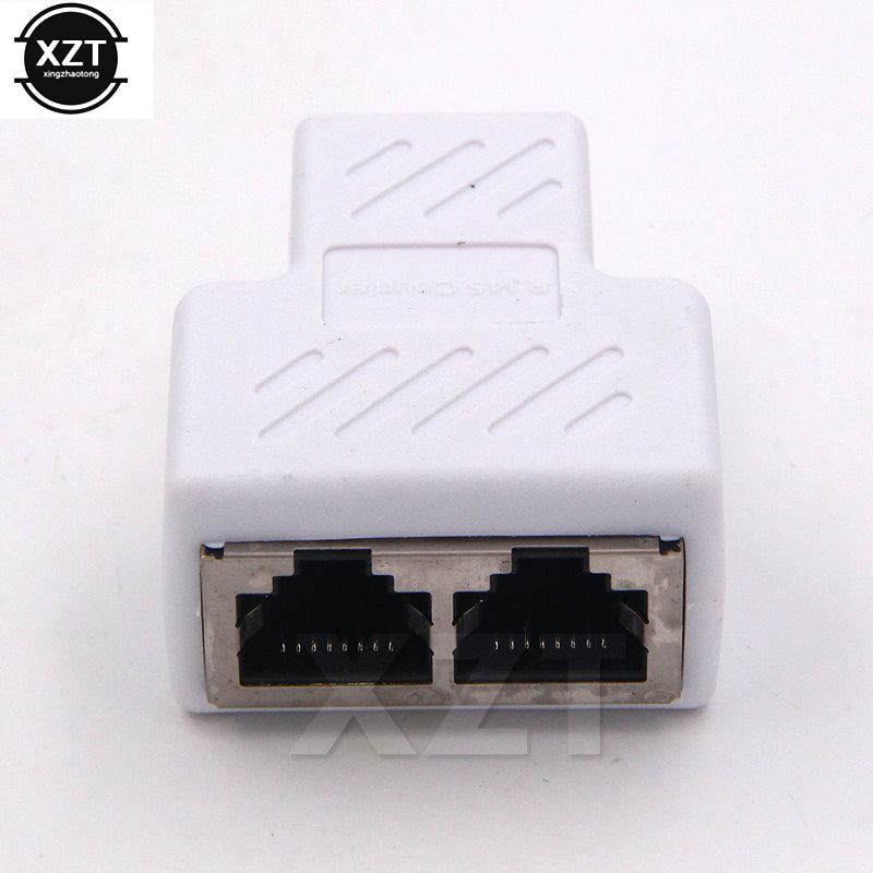 1 to 2 RJ45 Ethernet Splitter Adapter Network Extender Cable Female to Dual LAN Port for Modem PC