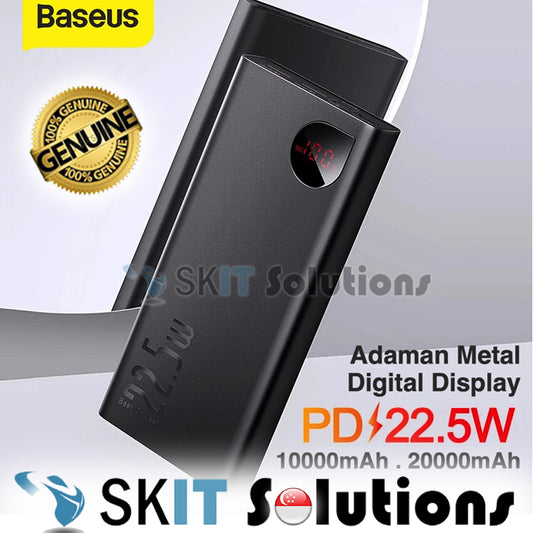 Baseus Adaman Metal Digital Display 10000mAh 20000mAh PD 22.5W Quick Charge Power Bank Battery Charger PowerBank 2021 Edition