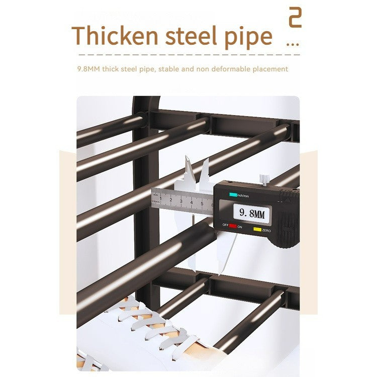 Multi-Layer Shoe Rack Waterproof Steel Pipe Dustproof Easy Assemble Storage Shelf for Home Dormitory