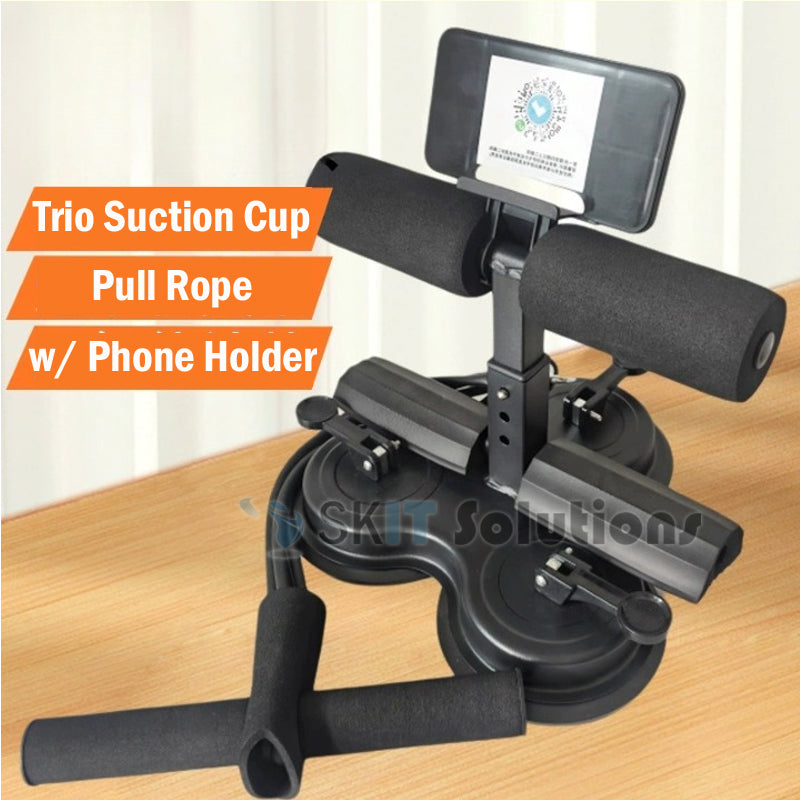 Upgraded Sit Up Bar With Resistance Band Suction Cup Adjustable Foot Support Abs Trainer Home Gym