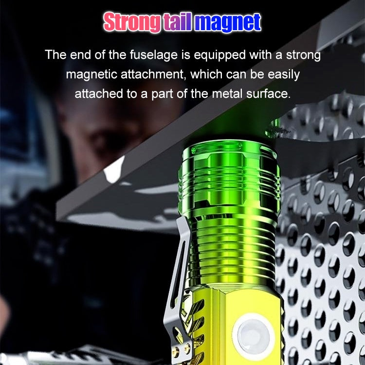 Three Eyed Mini Flashlight Rechargeable Magnetic Clip Torchlight Camping Flash Torch Light Bright